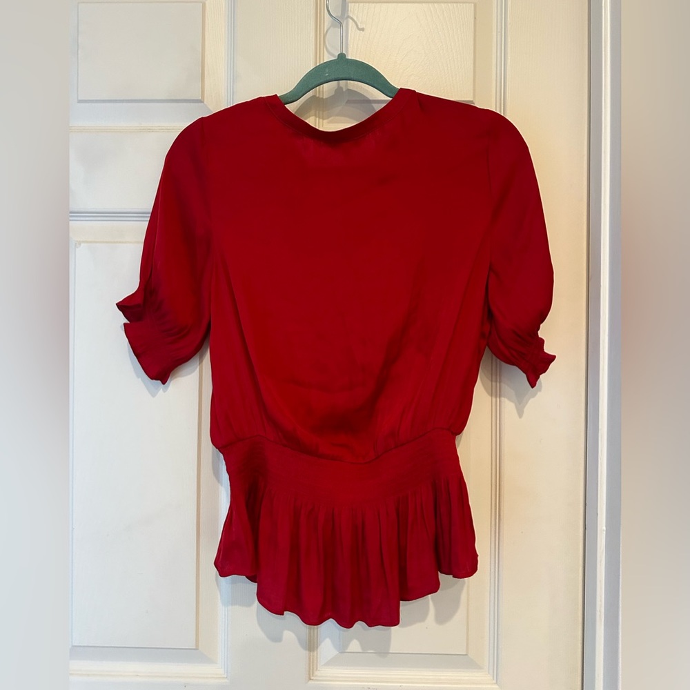 Red Silky Top - Picture 3 of 3